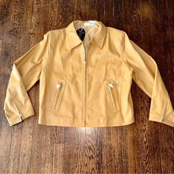 Newport News Vintage Tan Leather Jacket NWT - Picture 1 of 4